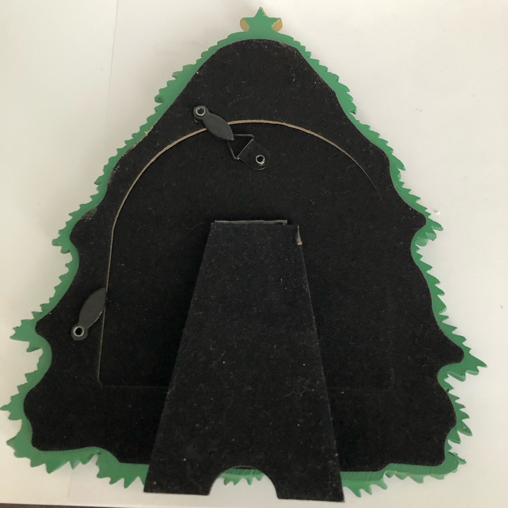Christmas Tree Picture Frame Resin Isaac Jacobs 4x4 inch  photo Green gold star - Picture 6 of 8